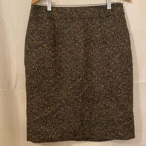 Coldwater Creek Black and Brown Tweed Pencil Skirt